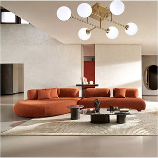 Plafoniera bronzo minimal struttura in metallo 6 sfere attacco G9
