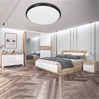 Plafoniera led a luce fredda con bordo nero 20 40 60 watt  30 40 50 cm