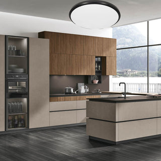 Plafoniera led a luce fredda con bordo nero 20 40 60 watt  30 40 50 cm