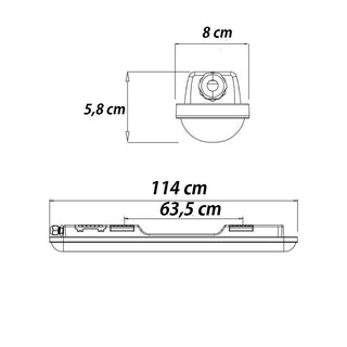Plafoniera led per esterno lampada neon tubo 36 watt 120 cm IP65 6500k