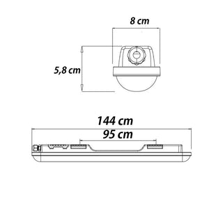 Plafoniera led per esterno lampada neon tubo 48 watt 150 cm IP65 6500k
