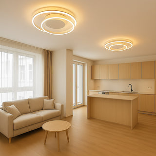 Plafoniera led 32W design cerchio spirale bianco tecnologia CCT