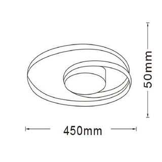 Plafoniera led 32W design cerchio spirale bianco tecnologia CCT