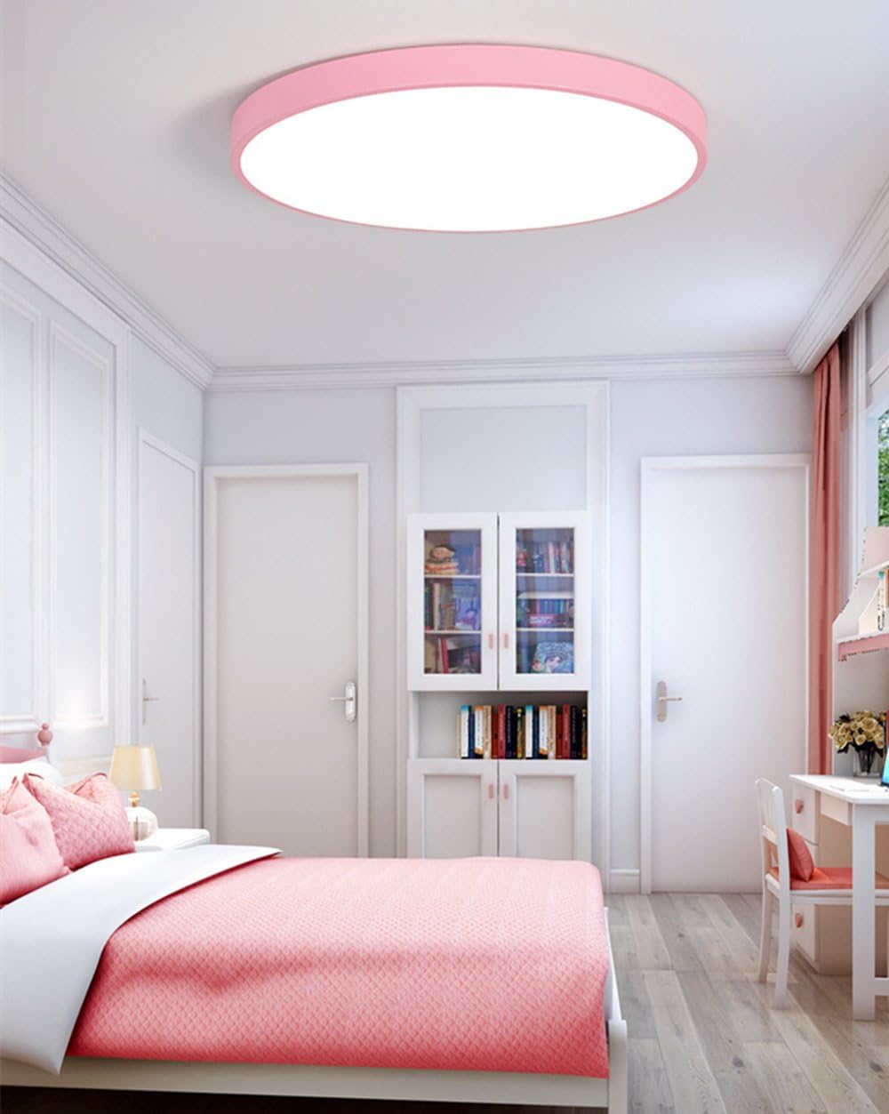 Plafoniera a led 70 watt rotonda lampada da soffitto rosa lampadario a luce fredda o naturale