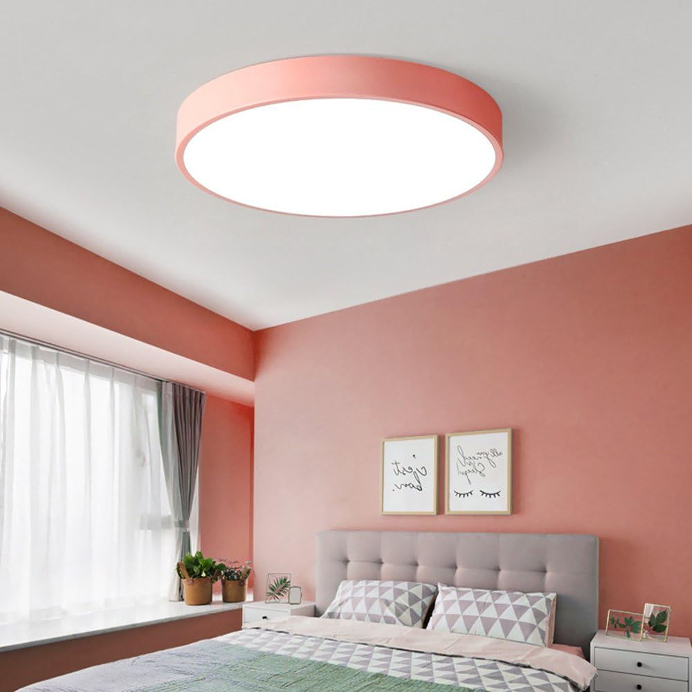 Plafoniera a led 70 watt rotonda lampada da soffitto rosa lampadario a luce fredda o naturale