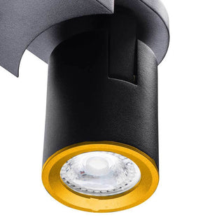 Plafoniera 2 diffusori orientabile da soffitto parete GU10 bianco nero