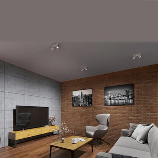 Plafoniera 2 diffusori orientabile da soffitto parete GU10 bianco nero
