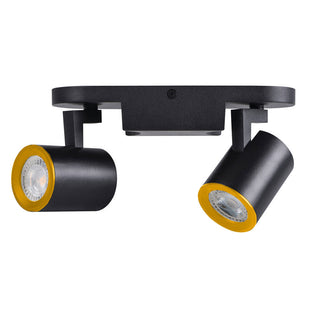 Plafoniera 2 diffusori orientabile da soffitto parete GU10 bianco nero
