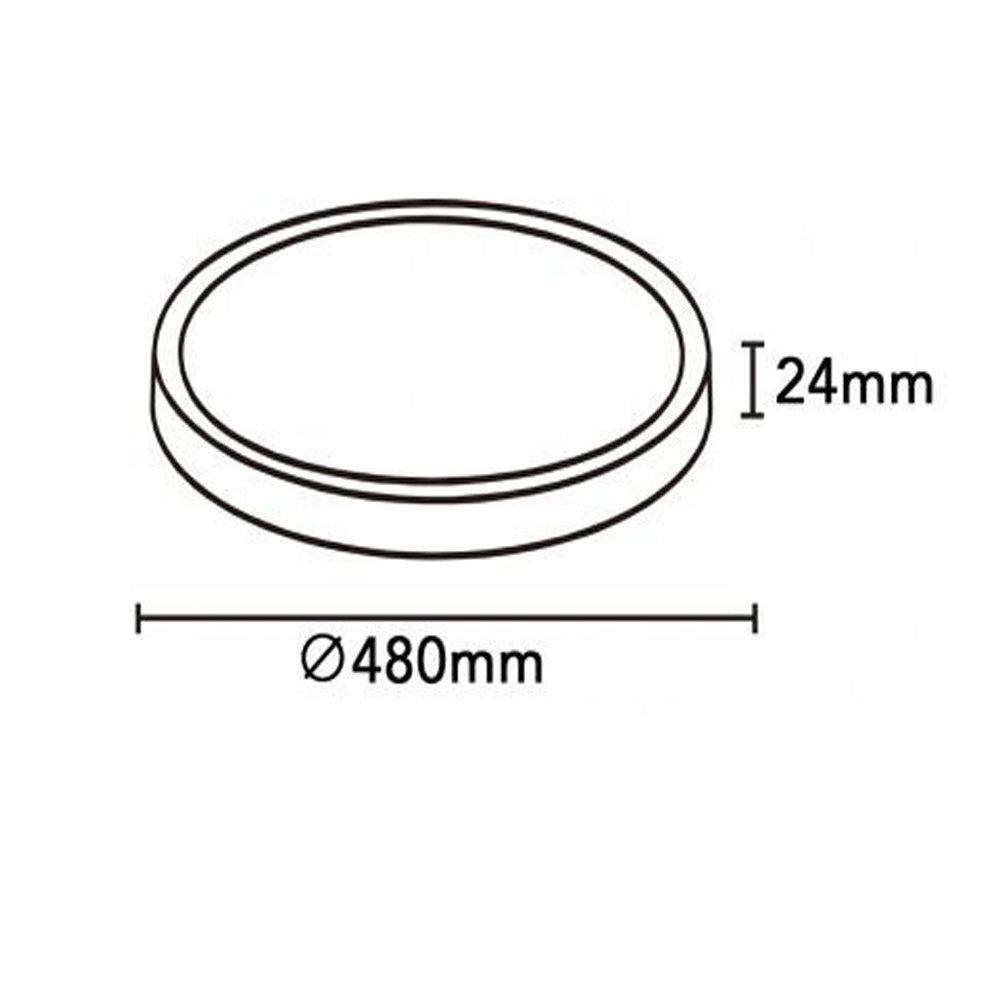 Plafoniera a led moderna ultra slim 36 watt con tecnologia CCT da 6500k a 2700k con switch lampada da soffitto