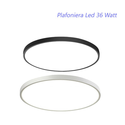Plafoniera a led moderna ultra slim 36 watt con tecnologia CCT da 6500k a 2700k con switch lampada da soffitto