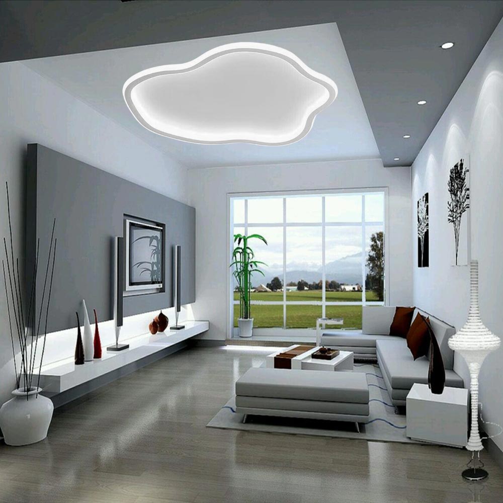 Plafoniera a led ondulata forma a nuvola 43 watt luce fredda 6500k calda 3000k naturale 4000k