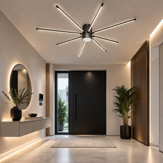Plafoniera led 43 watt lampada moderna nera luce 6500k 3000k 4000k
