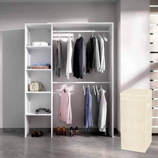 Portabiti pieghevoli in tessuto beige o grigio contenitore per abiti