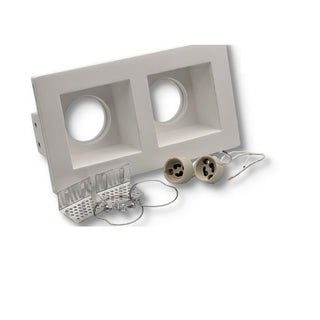 Portafaretto incasso in gesso a scomparsa 2 diffusore GU10 e MR16