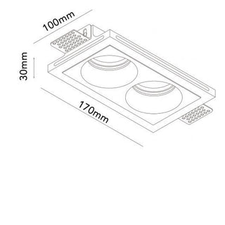 Portafaretto doppio incasso in gesso a scomparsa tondo x faretti GU10