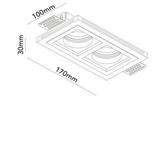 Portafaretto doppio incasso gesso a scomparsa quadrato  x faretti GU10