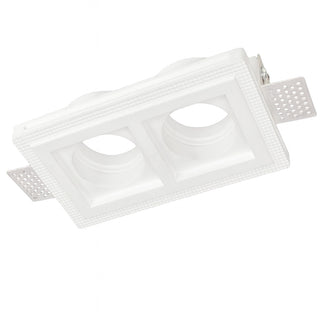 Portafaretto doppio incasso gesso a scomparsa quadrato  x faretti GU10