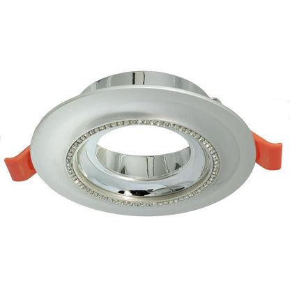 Portafaretto a incasso tondo con brillantini oro argento porta faretto per controsoffittatura illuminazione luce camere soggiorno cucina