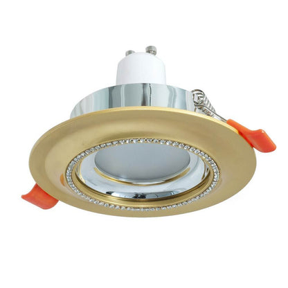 Portafaretto a incasso tondo con brillantini oro argento porta faretto per controsoffittatura illuminazione luce camere soggiorno cucina