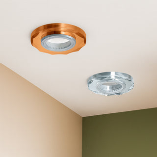 Porta faretto tondo in vetro effetto specchio per faretto GU10-MR16