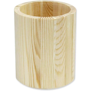 Portapenne in legno grezzo rotondo personalizzabile per decoupage