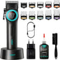 Rasoio tagliacapelli professionale VGR HAIR CLIPPER ricaricabile per barba capelli basette corpo con 10 pettinini alta velocità 7000 giri/min display led leva conica 001