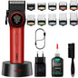 Rasoio tagliacapelli professionale VGR HAIR CLIPPER ricaricabile per barba capelli basette corpo con 10 pettinini alta velocità 7000 giri/min display led leva conica 001