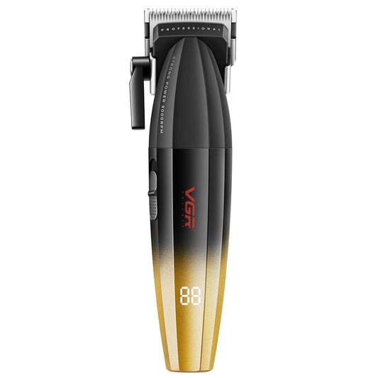 Rasoio tagliacapelli VGR HAIR CLIPPER ricaricabile per barba capelli con 6 pettinini 2 velocità max 9000 RPM display 003