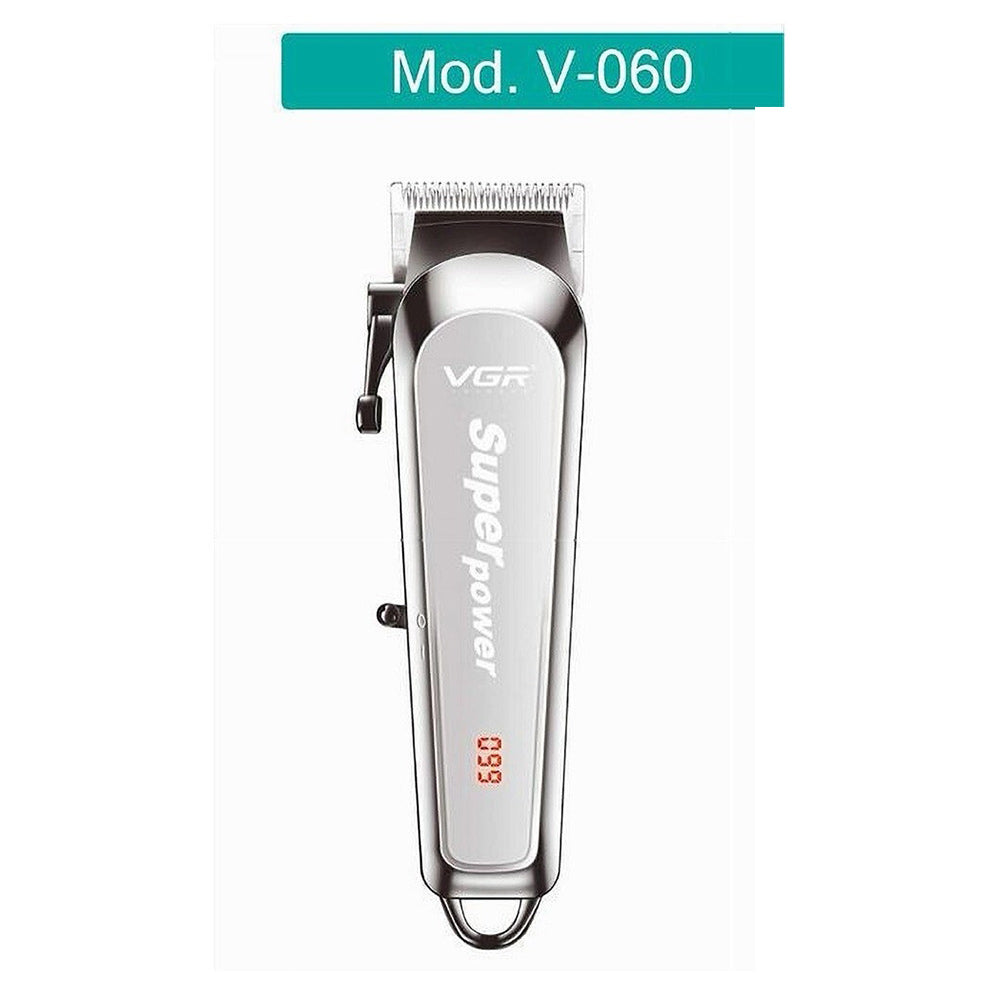 Rasoio tagliacapelli VGR HAIR CLIPPER ricaricabile per barba capelli con 4 pettinini leva conica display 060