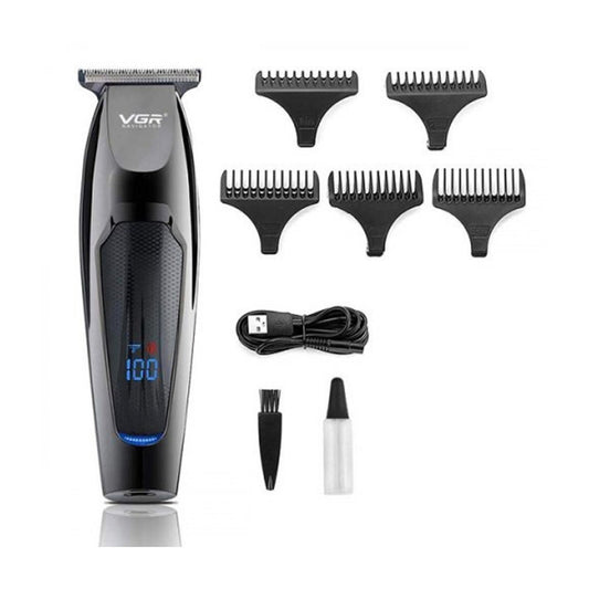 Rasoio tagliacapelli HAIR TIMMER ricaricabile portatile per barba capelli basette corpo con 5 pettinini display 2 velocità