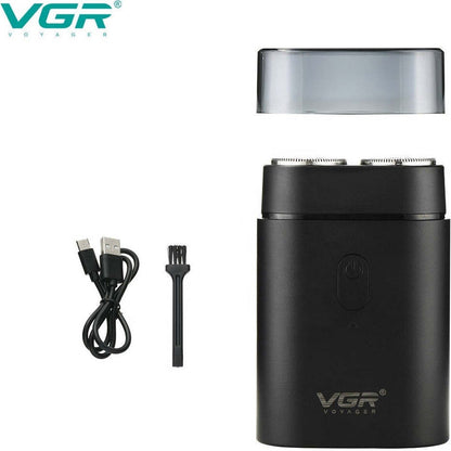 Rasoio ricaricabile VGR MEN’S SHAVER mini rasoio portatile per barba doppia testina di precisione 341
