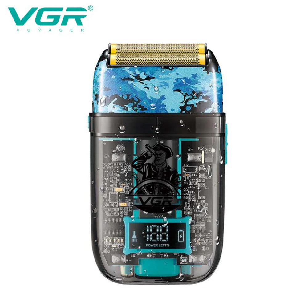 Rasoio ricaricabile VGR FOIL SHAVER per barba corpo doppio rullo impermeabile IPX5 con display 352