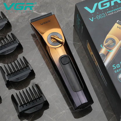 Rasoio VGR HAIR CLIPPER ricaricabile con 5 pettinini taglia capelli barba con display impermeabile 663