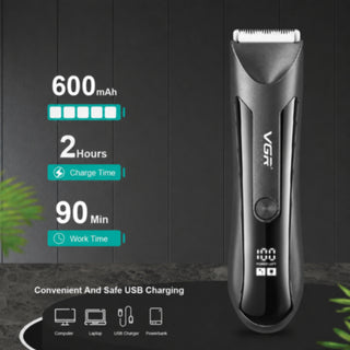 Rasoio VGR Hair & Body Trimmer per corpo capelli con display IPX5