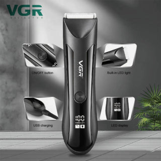 Rasoio VGR Hair & Body Trimmer per corpo capelli con display IPX5