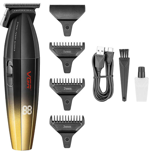 Rasoio tagliacapelli VGR HAIR TRIMMER ricaricabile per barba capelli con 3 pettinini 2 velocità max 9000 RPM display 906