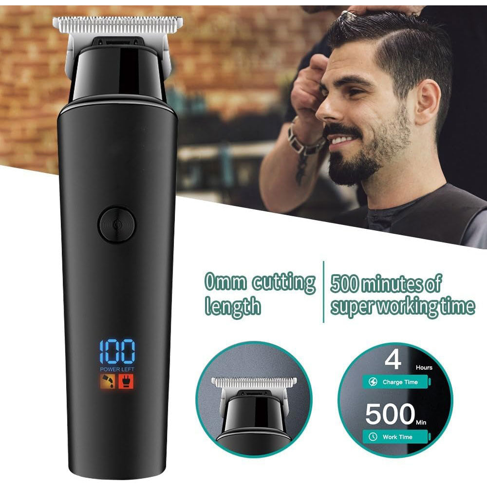 Rasoio VGR HAIR TRIMMER nero ricaricabile con 3 testine taglia capelli barba con display cavo usb accessori 937