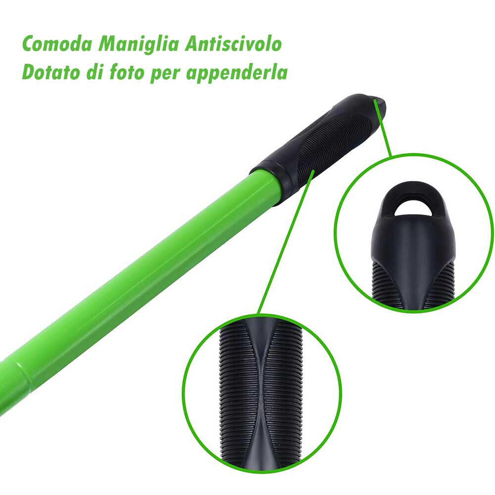 Rastrello da Giardino da 5 Denti curvi con Manico telescopico allungabile richiudibile Estensibile da 53 a 80 cm