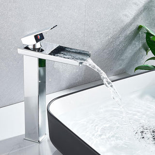 Miscelatore lavabo bagno silver canna alta o bassa modello Cascata