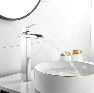 Miscelatore lavabo bagno silver canna alta o bassa modello Cascata