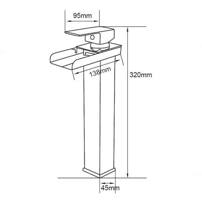 Miscelatore a cascata cromato da lavabo per bagno canna alta o bassa leva monocomando rubinetto per lavandino moderno modello cascata silver