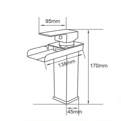 Miscelatore a cascata nero da lavabo per bagno canna alta o bassa leva monocomando rubinetto per lavandino moderno modello cascata nero