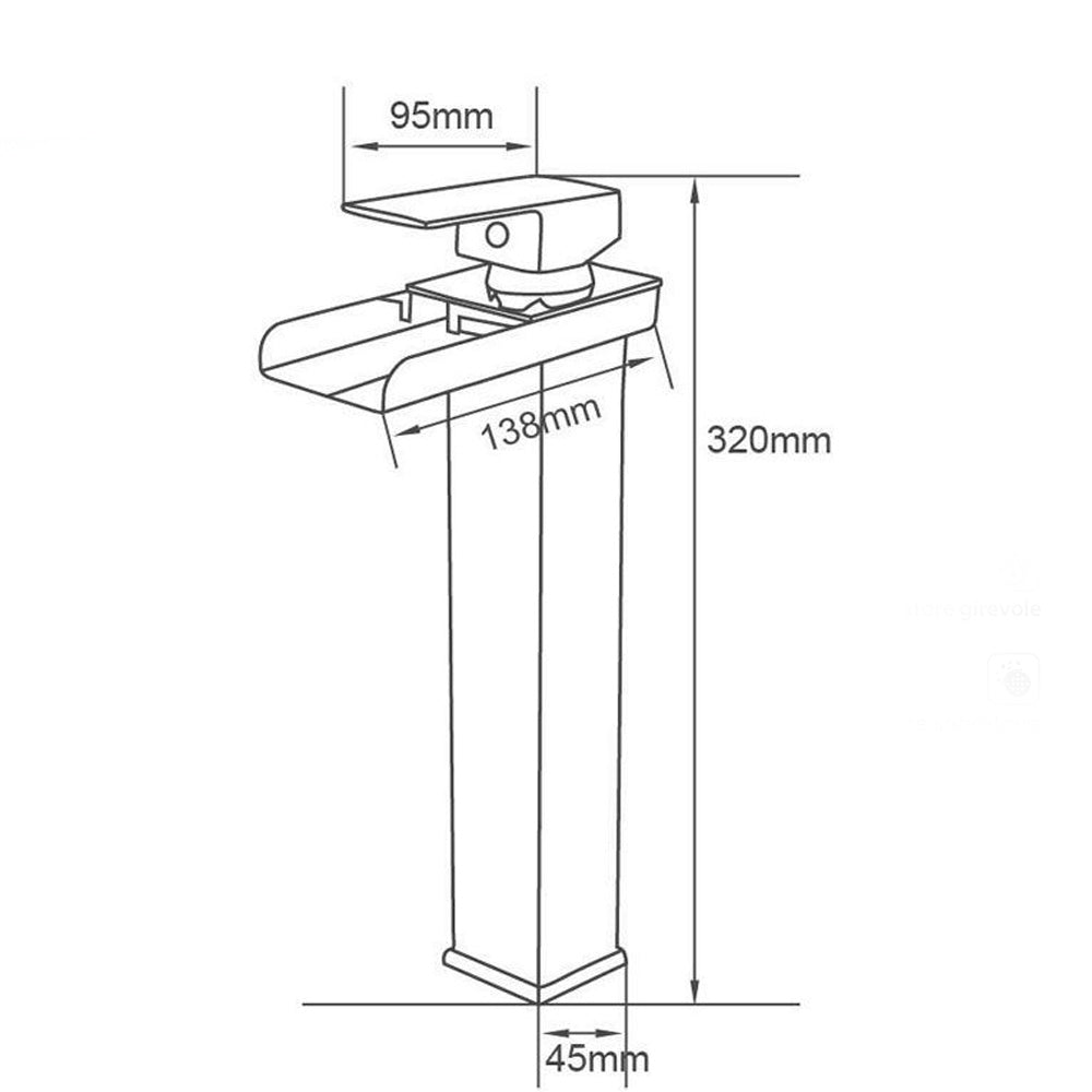 Miscelatore a cascata nero da lavabo per bagno canna alta o bassa leva monocomando rubinetto per lavandino moderno modello cascata nero