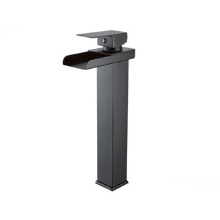 Miscelatore lavabo per bagno nero canna alta o bassa modello Cascata