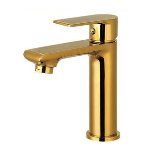 Rubinetto oro lucido da lavabo per bagno miscelatore modello Seven