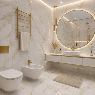 Rubinetto oro lucido da bidet per bagno miscelatore modello Seven