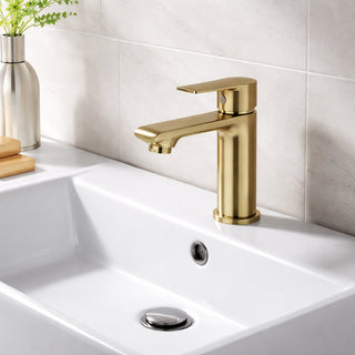 Rubinetto oro opaco da lavabo per bagno miscelatore modello SEVEN