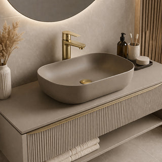 Rubinetto oro opaco da lavabo per bagno miscelatore modello SEVEN