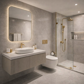 Rubinetto oro opaco da lavabo per bagno miscelatore modello SEVEN