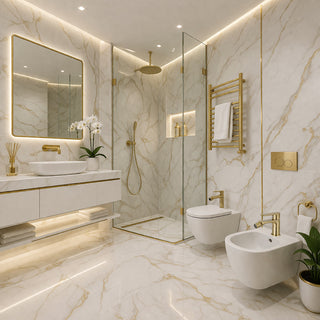 Rubinetto oro opaco da bidet per bagno miscelatore modello Seven